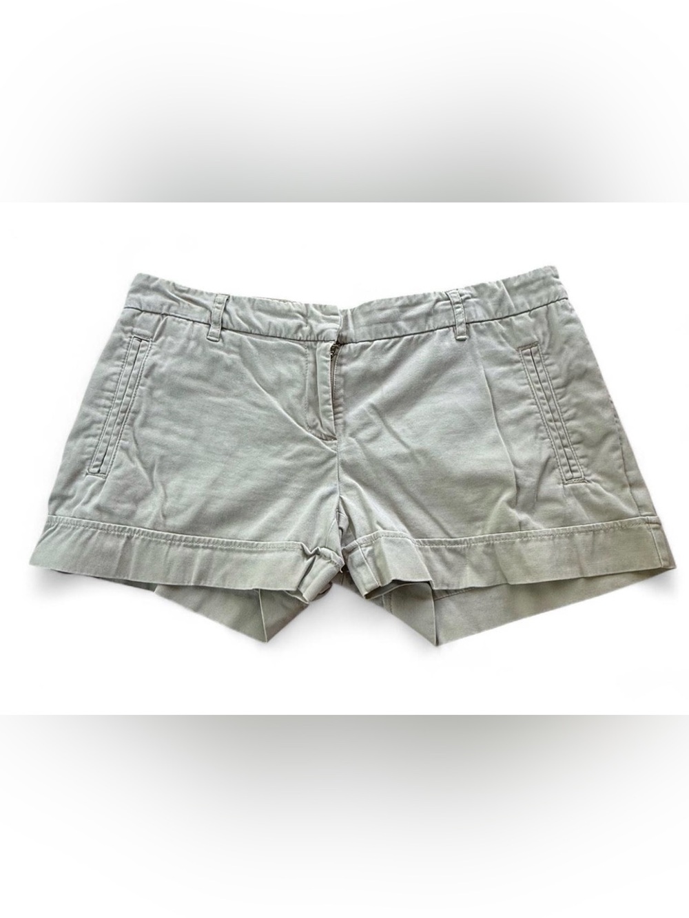 Dalia Collection Light Sage Roll-Cuff Bermuda Shorts